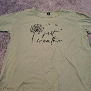 Dandelion And Just Breathe T-shirt